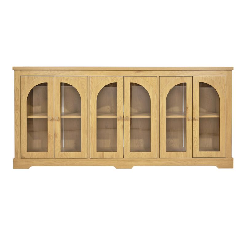 Fulbes  Farmhouse Arched Glass Door Sideboard Cabinet image number 0