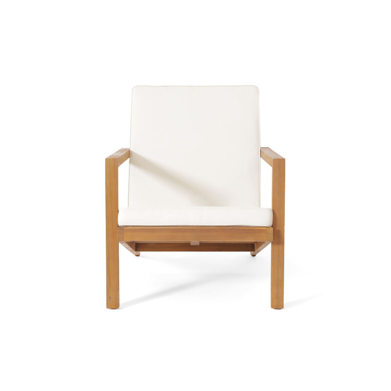 Merax 3 PCS Wood Frame Patio Chairs Table Conversation Set image number 5