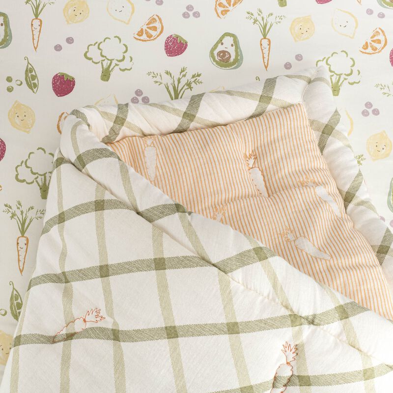 Clementine Fruits & Veggies Cotton Quilted Blanket image number 4