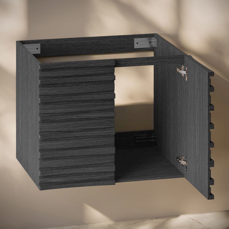 Cascade 30" Wall-Mounted Bathroom Vanity Cabinet without Top in Black Oak image number 4