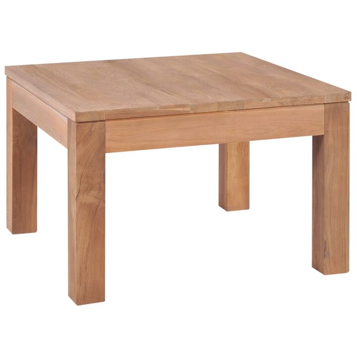 vidaXL Coffee Table Solid Teak Wood with Natural Finish 23.6"x23.6"x15.7"