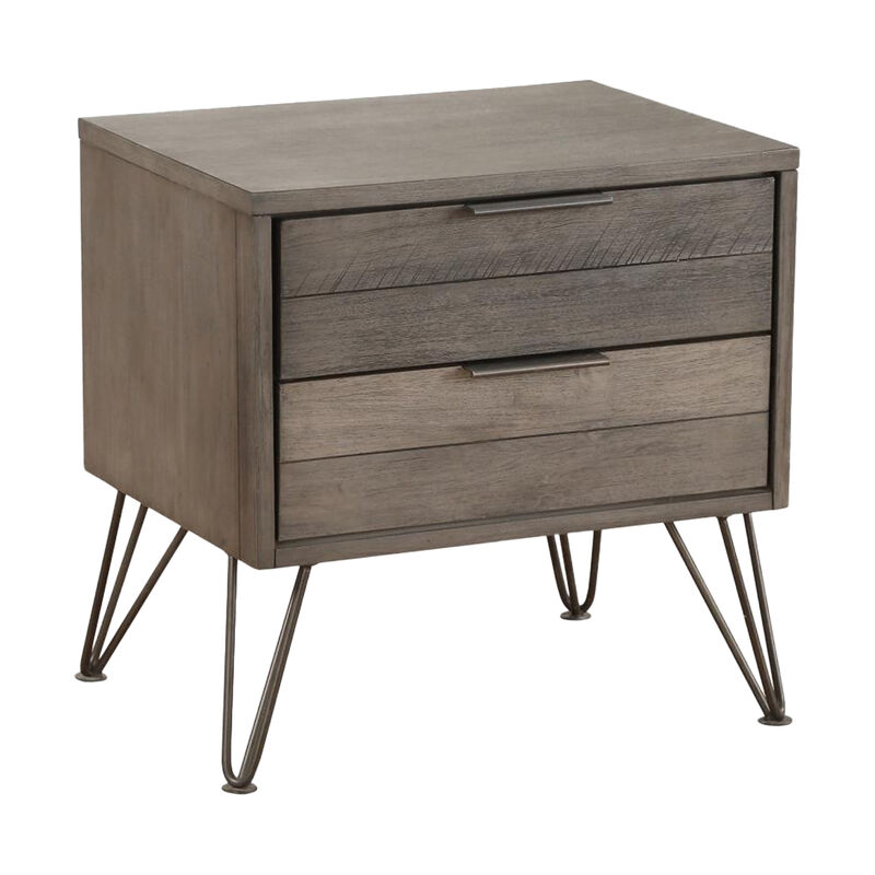 Aile 4 Pc Queen Size Bedroom Set, Horizontal Slat Design, Rustic Brown image number 3