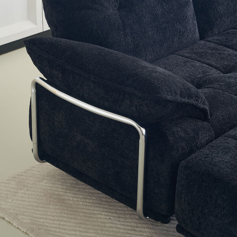 Vindhu 141.73'' Chenille Upholstery Material Modular Sofa image number 7