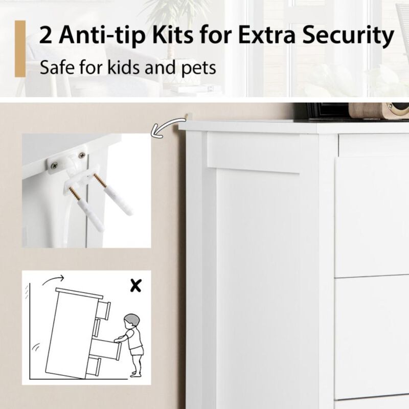 Hivvago Modern 5-Drawer Multipurpose Chest Dresser with Metal Handles