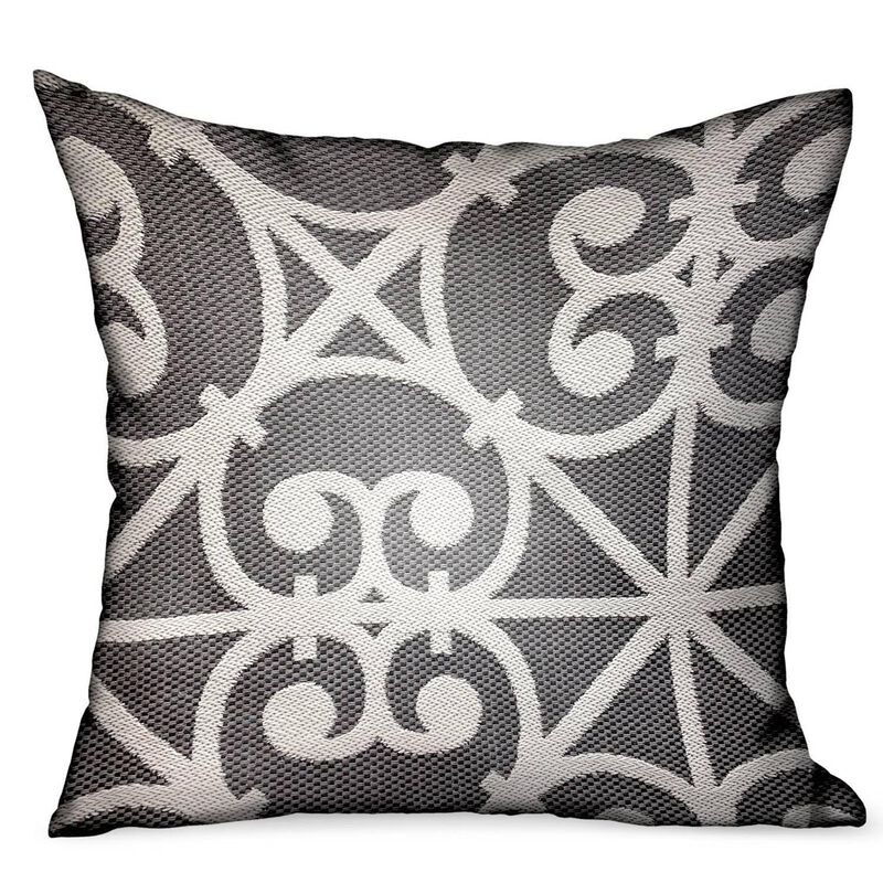 Plutus Brands Abalone Truffle Gray Chevron Luxury Outdoor/Indoor Throw Pillow 16Lx16Dx3H image number 0
