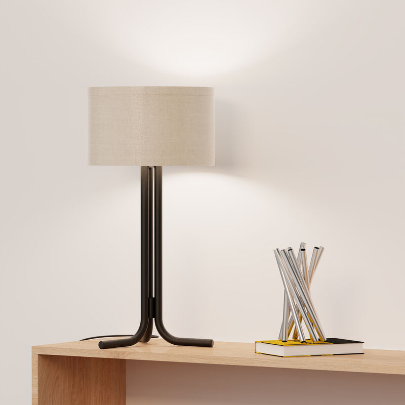 Classic Elegance 20 in. Table Lamp with Cylindrical Shade - Warm Ambient Lighting