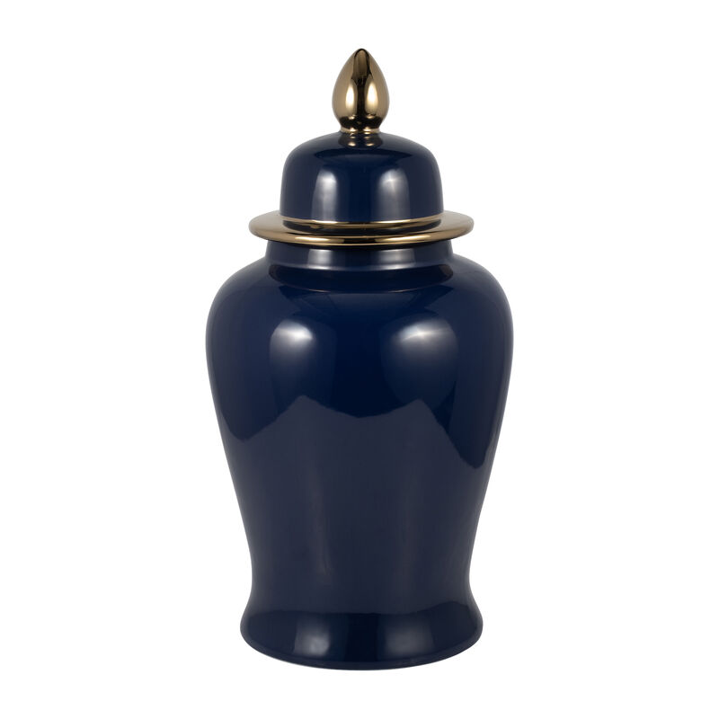 Cer, 24" Temple Jar, Navy/gold image number 0