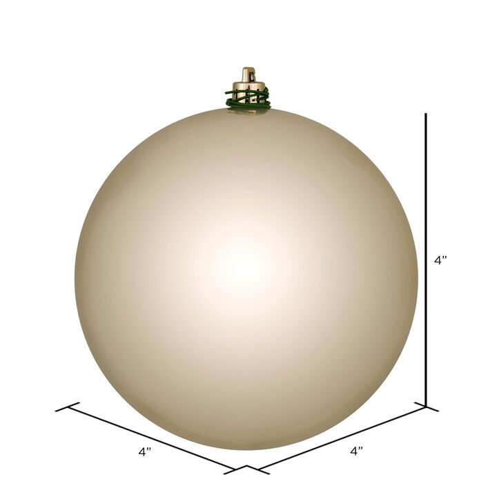 Vickerman 4" Oat Shiny Ball Ornament. Includes 6 Ornaments per Pack.