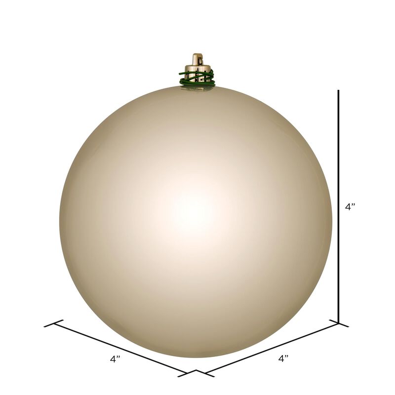 Vickerman 4" Oat Shiny Ball Ornament. Includes 6 Ornaments per Pack. image number 1
