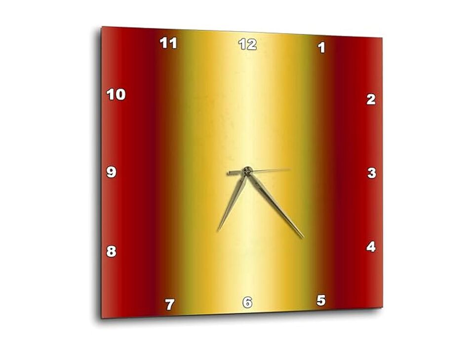 Red Gold Wall Clock 10 Inch Home Decor