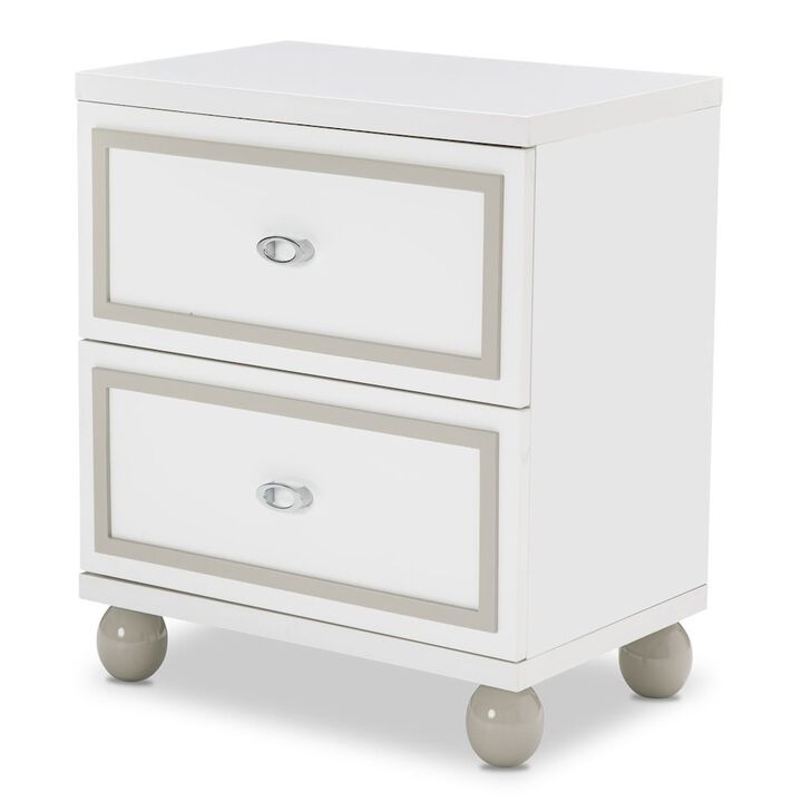 Michael Amini Sky Tower Nightstand - Cloud White