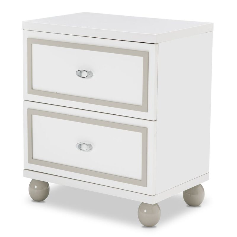 Michael Amini Sky Tower Nightstand - Cloud White