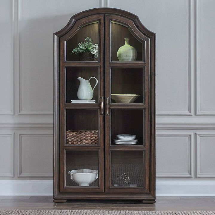 Liberty Furniture Providence Park Bunching Display Cabinet for Dining Room - Chateau Brown