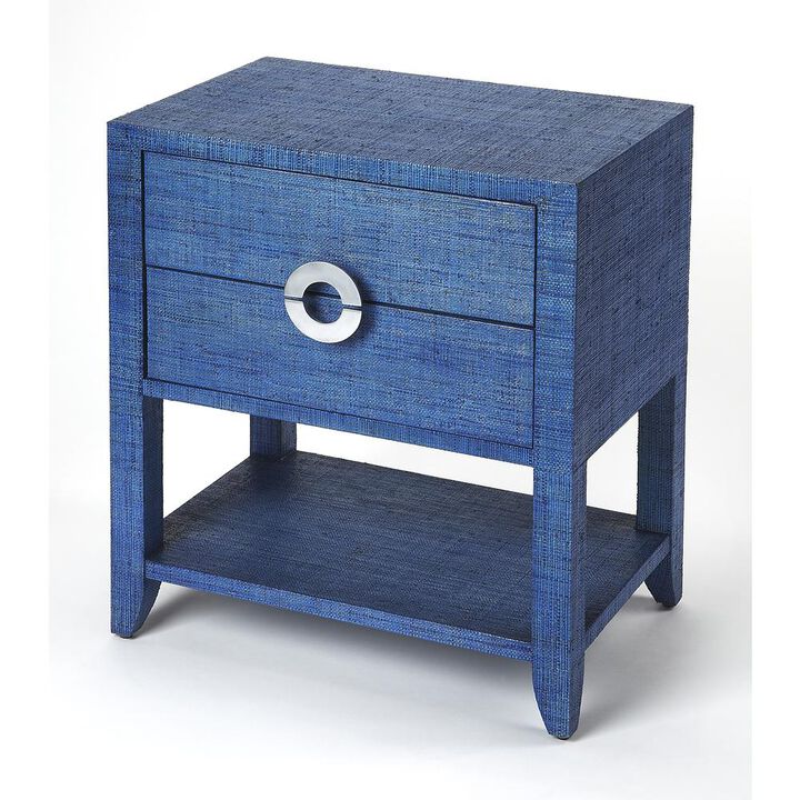 Butler Specialty Company Amelle Raffia 2-Drawer Nightstand, Blue