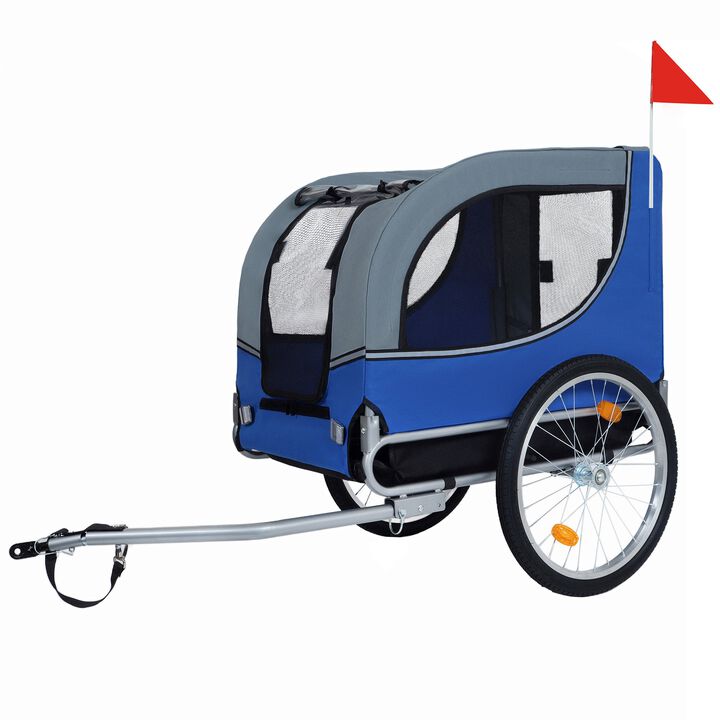 66LB All-Terrain Folding Dog Bike Trailer-Steel Frame for Cycling & Camping