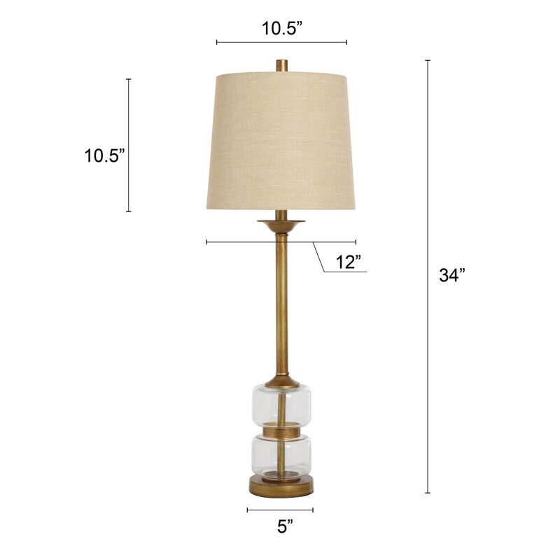 Glass & Antique Brass Lamp