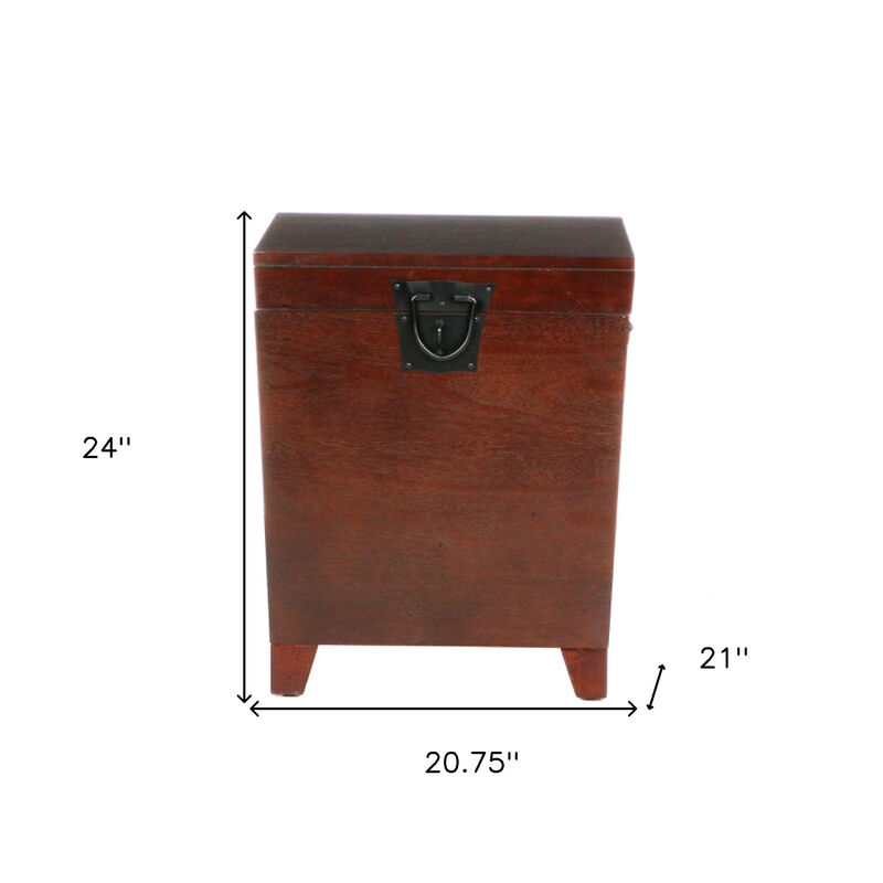 Hivvago 24 Inch  Brown Solid Wood And Manufactured Wood Square End Table