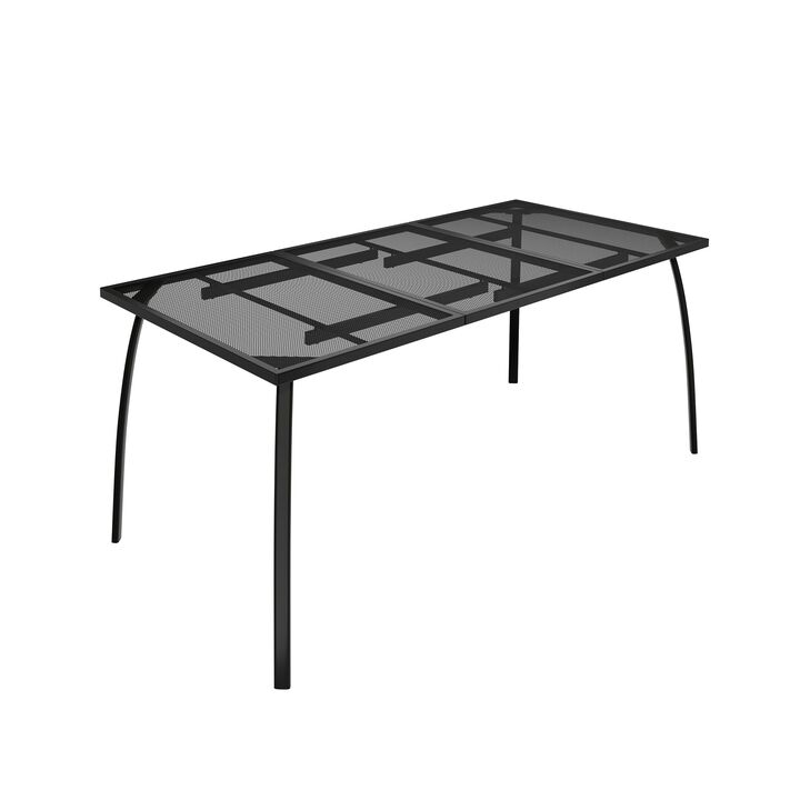 MONDAWE Extra Large Steel Mesh Table All-Weather Rectangle Dining Table  For Patios