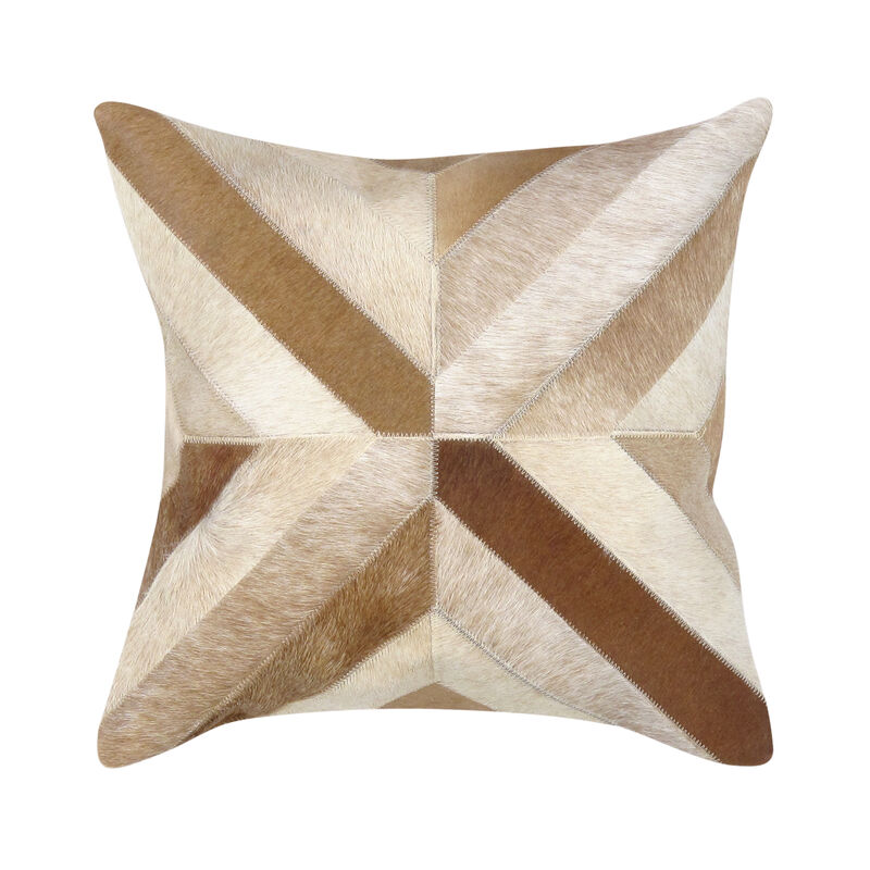 Pasargad Home Safari Chevron L. Brown Cowhide Throw Pillow image number 0