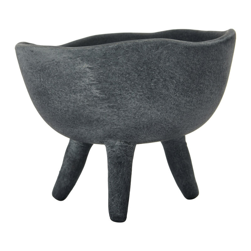 Boho Terracotta Footed Bowl, Slate Grey image number 3