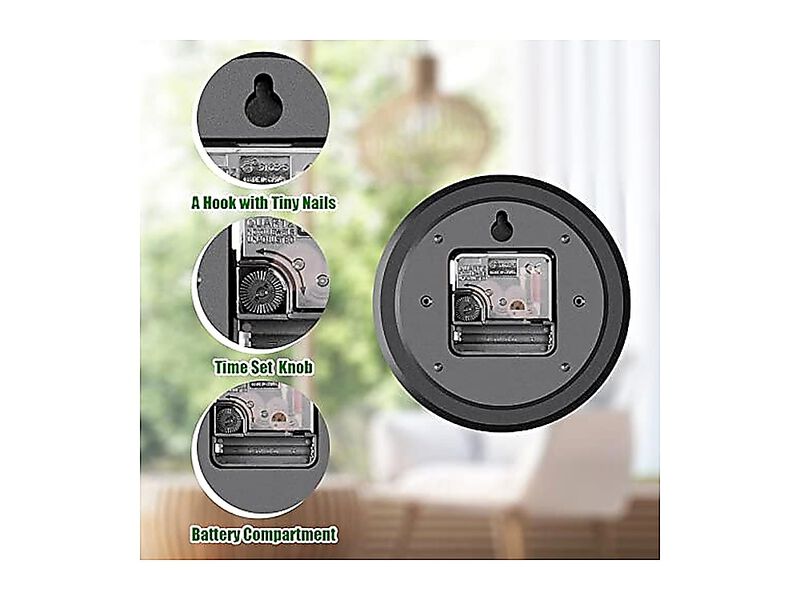 Wall Clock 12 Inch Clocks Non Ticking Battery Operated Stereoscopic Dial Quiet image number 1