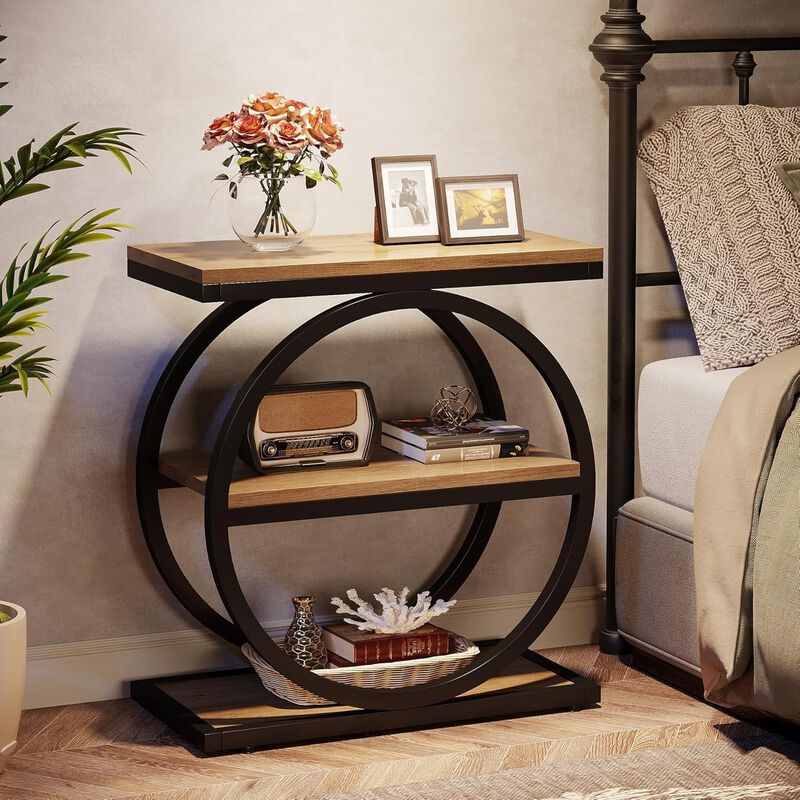 3-Tier End Table - Side Table with Metal Frame image number 2