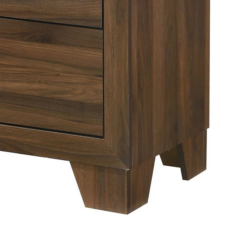 Shan 45 Inch Tall Dresser Chest, 4 Drawers, Cherry Brown Wood Finish - Benzara