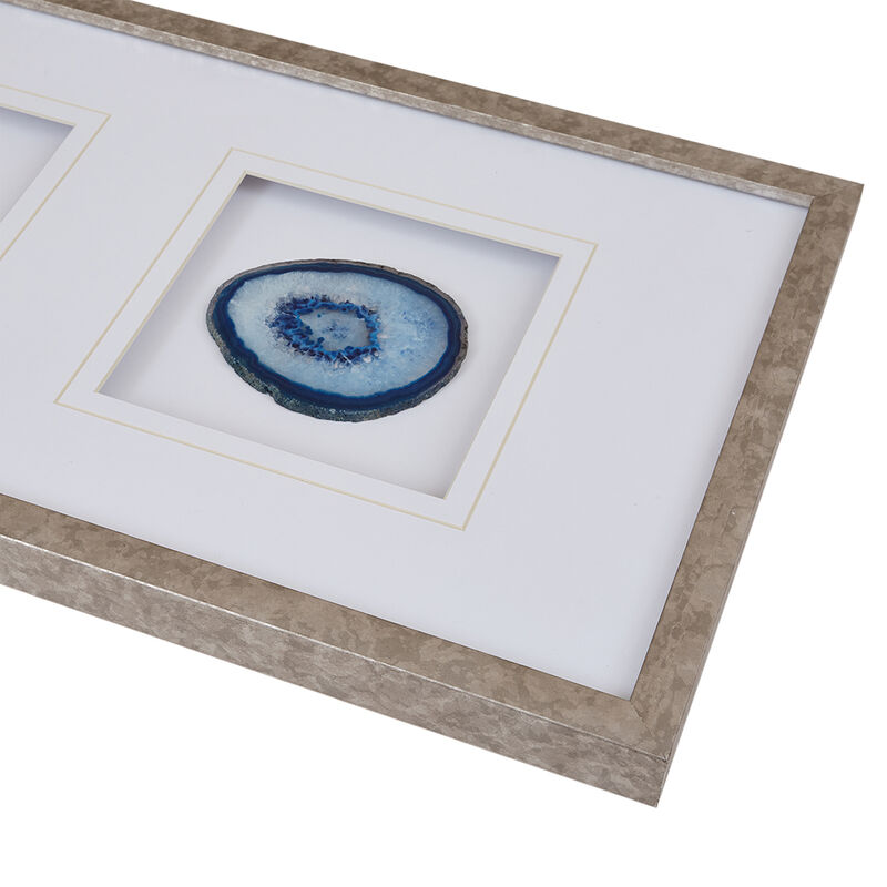 Gracie Mills Sheree Natural Essence Stone Framed Glass Wall Art with Double Matting