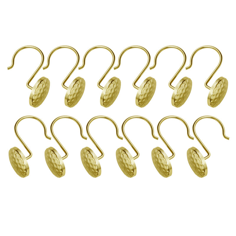 Metal Shower Curtain Hooks, Set of 12 image number 3