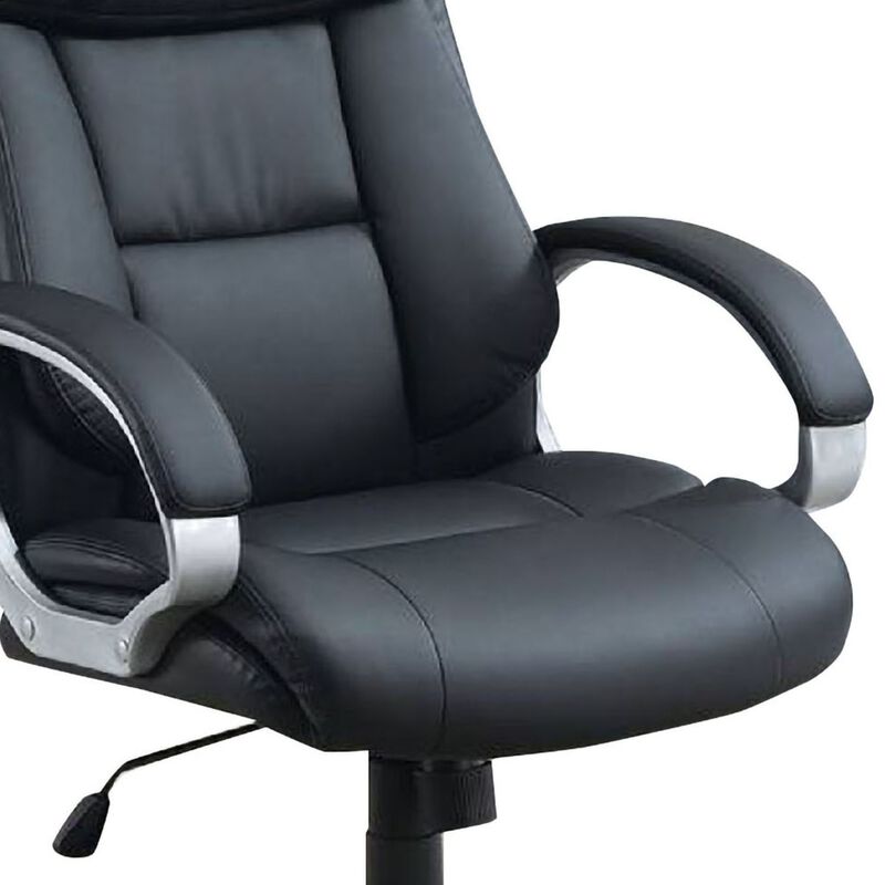 Office Chair with Top Padded Back and Curved Arms