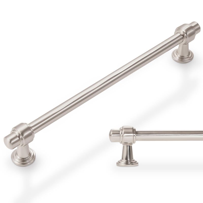 Amasideca 10 Pack Brushed Satin Nickel Cabinet Pulls 7-1/2 Inch Hole Centers Kitchen Cabinet Handles Zinc Alloy Silver Drawer Pu