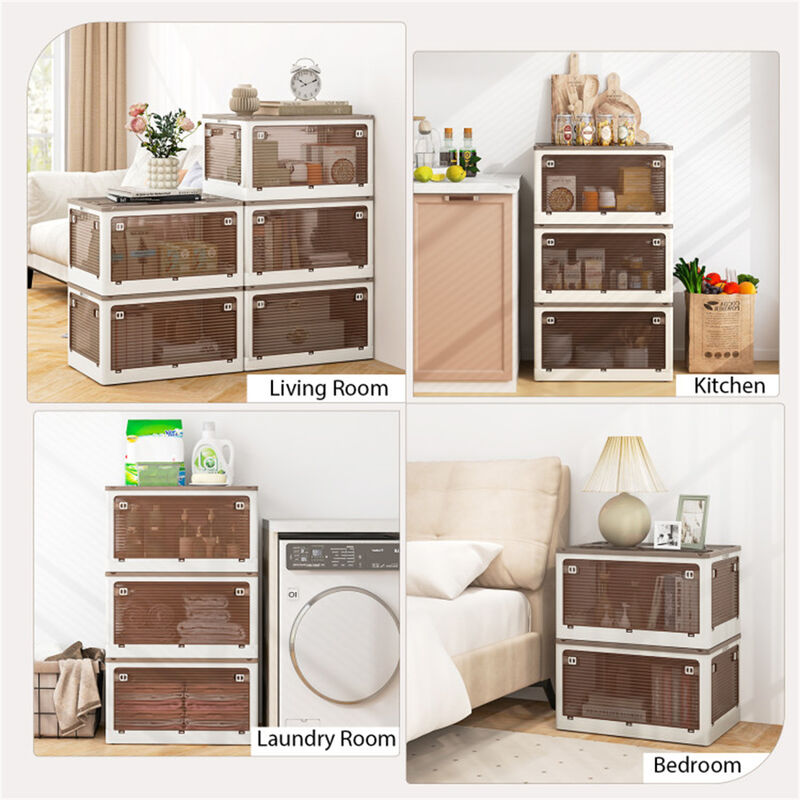 3-Pack Stackable Storage Bins for Home Organization and Closet Storage image number 9