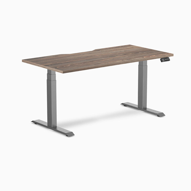 Desky Dual Scalloped Laminate Sit Stand Desk image number 0