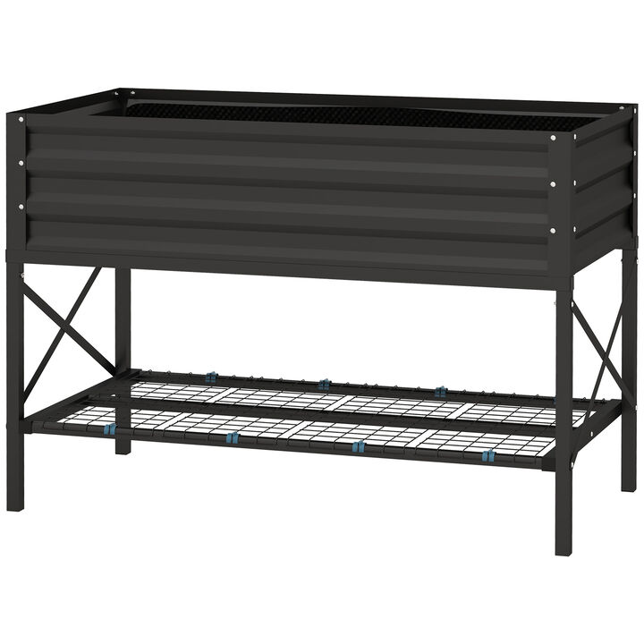 Hivvago Galvanized Garden Planter for Flowers and Herbs