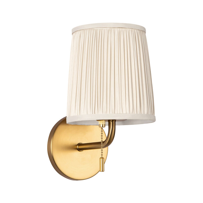 Scout 10-in Damp-Rated Wall/Vanity Light with Patterned Pleated Linen Shade image number 2