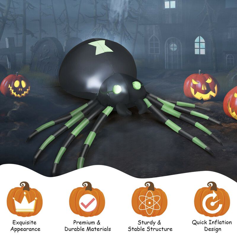 6 Feet Halloween Inflatable Blow-Up Spider image number 4