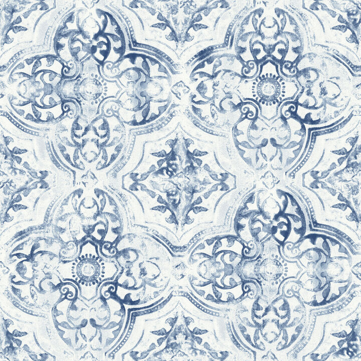 Quartet White & Blue Wallpaper