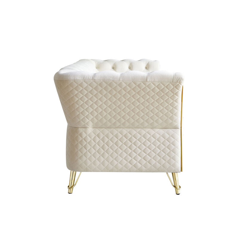 Modern Tufted Velvet Sofa For Living Room Color image number 3