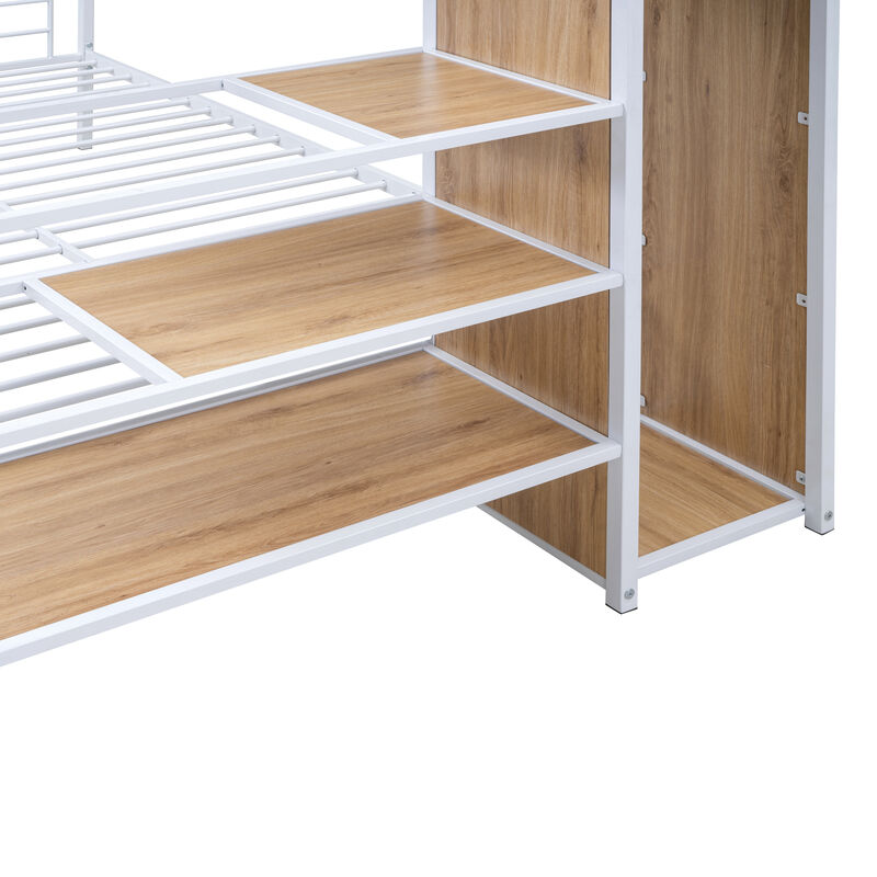 Merax Metal Bunk Bed with Lateral Storage Ladder