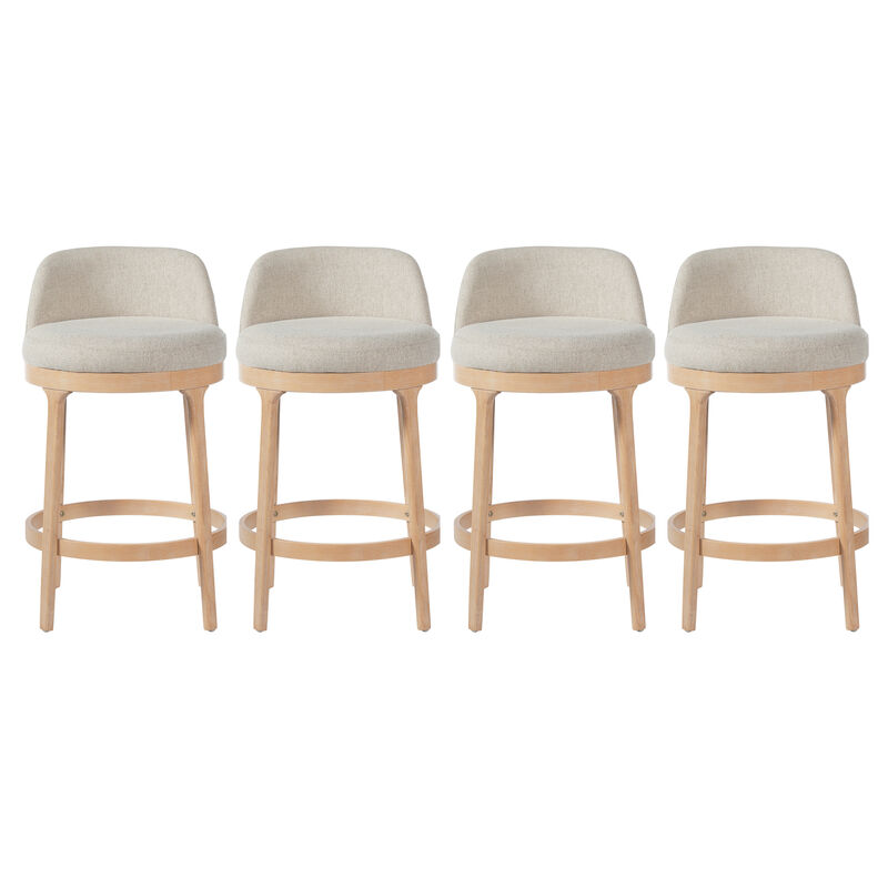 Christopher Knight Home Cecile Modern Rubberwood Upholstered Bar Stools (Set of 4) image number 0