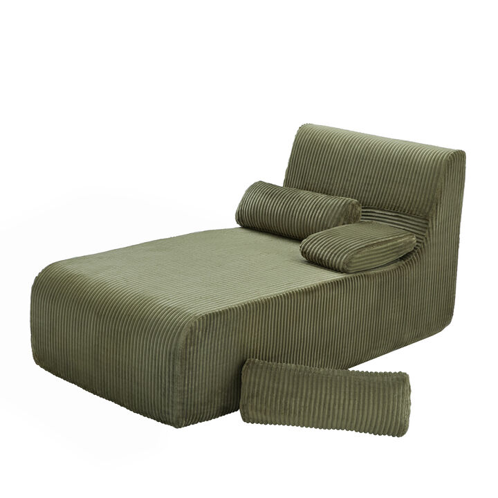 Merax Modular Corduroy Sofa with Compression Packaging & Ergonomic Curved Design