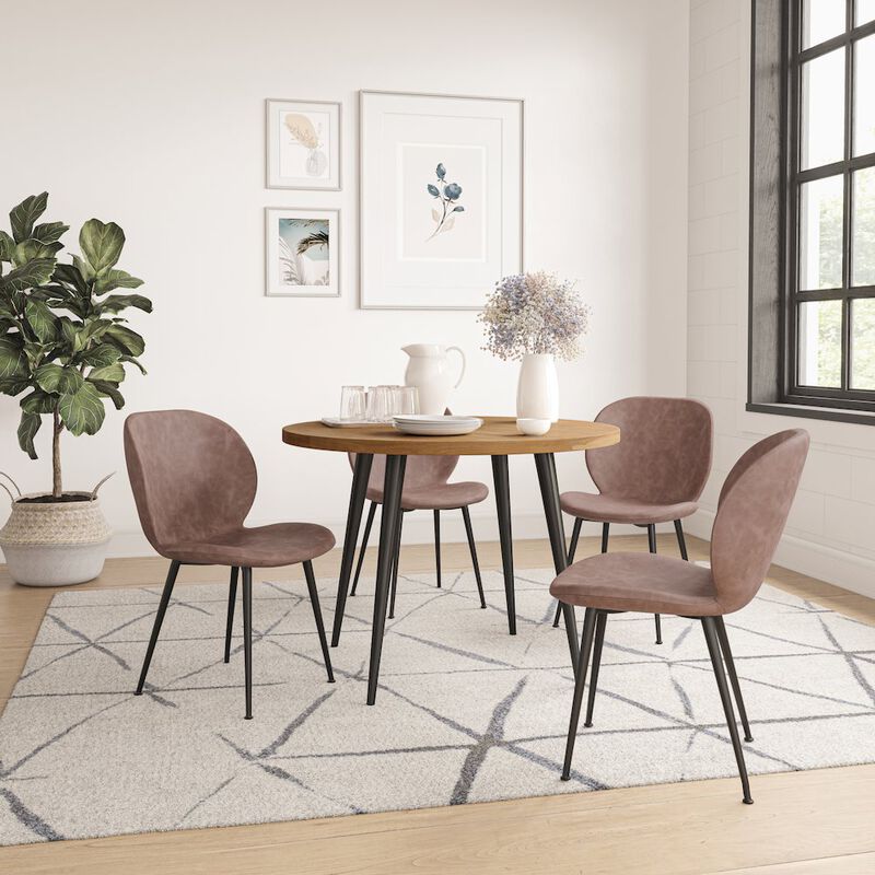 Jofran Wright Contemporary Upholstered Faux Leather Dining Chair (Set of 4)