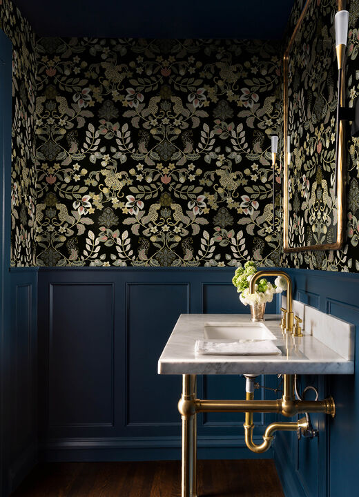 Getty Black Jungle Damask Wallpaper