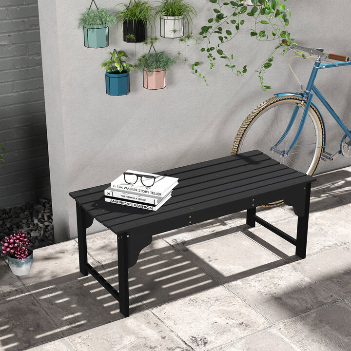 Hivvago Curved Seat Wooden Outdoor Bench for Patio