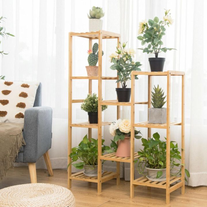 Hivvago 9/11-Tier Bamboo Plant Stand for Living Room Balcony Garden
