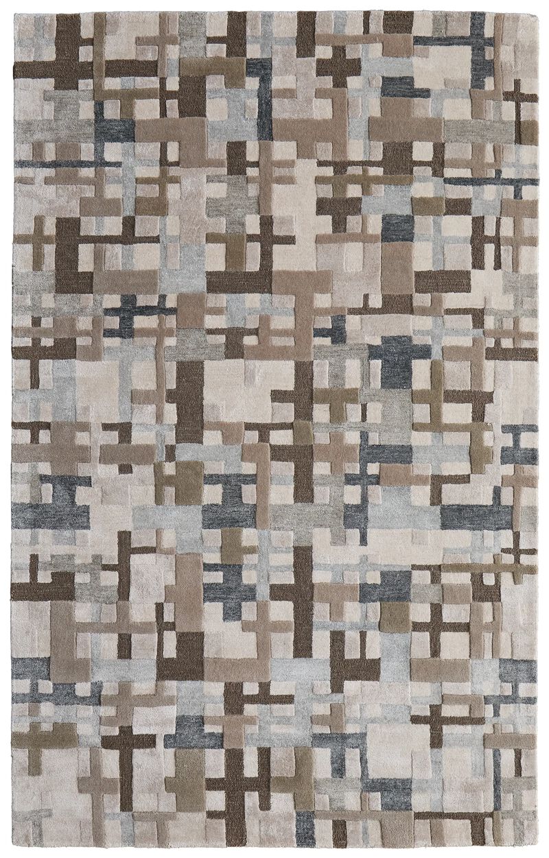 Maridian 8A73F Blue/Beige 5' x 8' Rug image number 0