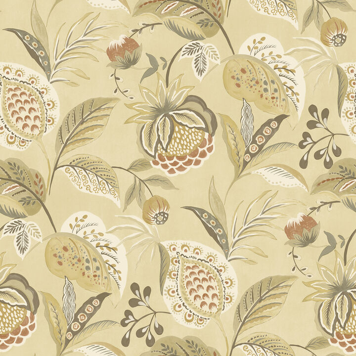 Bohemian Mustard Jacobean Wallpaper