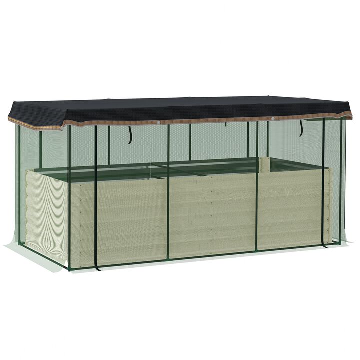 Hivvago Galvanized Outdoor Planter with Cage