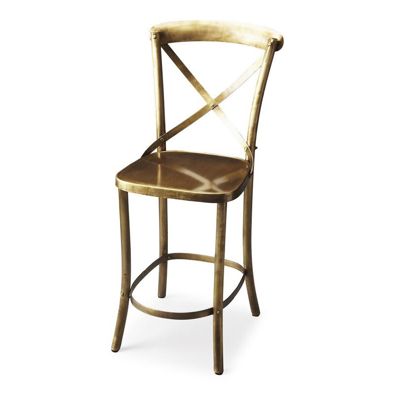 Butler Specialty Company Bennington Antique 24 Counter Stool, Gold