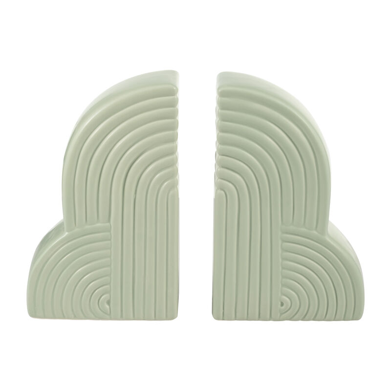Cer, S/2 13x10" Arches Bookends, Cucumber image number 0